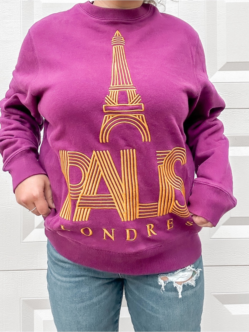 Purple Paris Graphic Sweatshirt - Women's Cozy Pullover